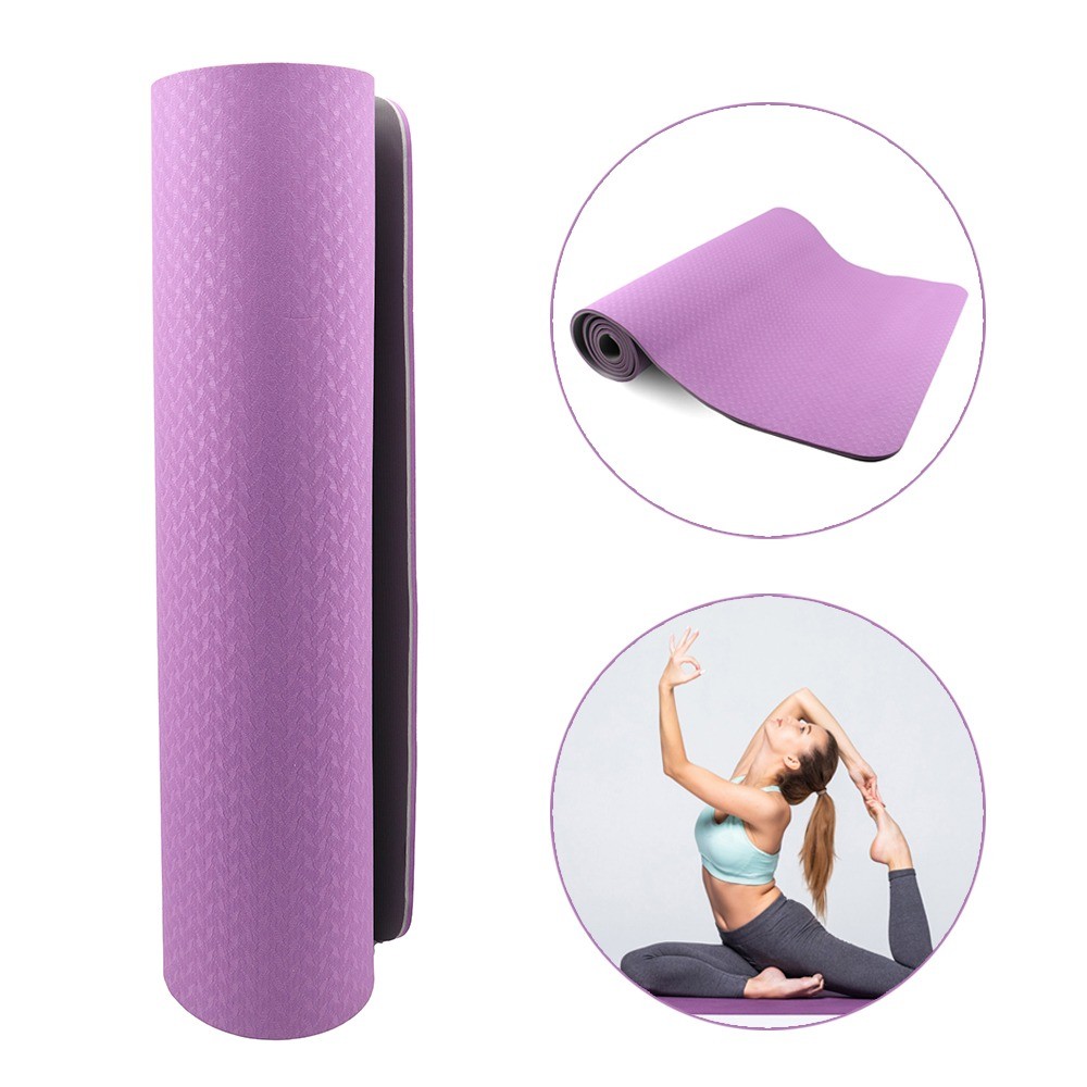 Original Yoga Matt 6 mm İki Tərəfli Bənövşəyi Rəngli Yoqa Plastes Matı